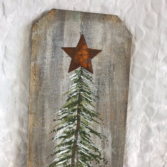 Handpainted Barn wood plank Christmas tree rustic - Picture 3 of 5